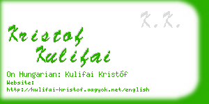 kristof kulifai business card