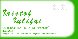 kristof kulifai business card